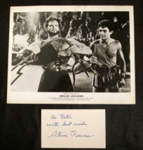 STEVE REEVES: ACTOR: (HERCULES UNCHAINED) ORIG,AUTOGRAPH CARD &amp; PHOTO - $6,003.59 MXN