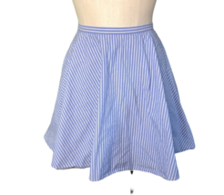 J Crew Circle Skirt Zip Women Juniors 0 Pocket Blue White Striped Mini L... - $20.00