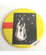 Americana Yellow Guitar Art Pinback Punk Button Novelty - $7.00