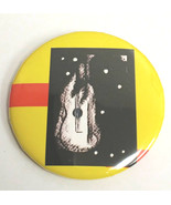 Americana Yellow Guitar Art Pinback Punk Button Novelty - $7.00