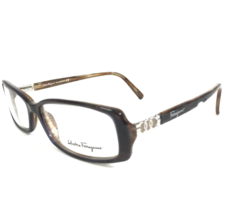 Salvatore Ferragamo Eyeglasses Frames 2615 542 Brown Horn Silver Logos 5... - $65.11