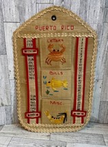 Puerto Rico Handmade Rattan Wall Organizer Forever Calendar Crab Shrimp ... - £32.05 GBP