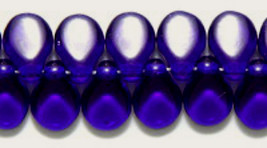  Pip Beads, Transp Cobalt Blue 5x7mm, 50 Czech glass, flower petal drop - £2.19 GBP