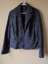 Lane Bryant Womens Animal Print Black Gray Size 14 Jacket - £14.60 GBP