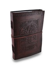 HG-LTHR Personalize Handmade Large 25 Cm Embossed Leather Journal Celtic Tree Of - £31.39 GBP