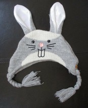 Build A Bear Workshop Gray &amp; Ivory Bunny Knit Hat - £9.15 GBP