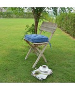Sky blue Velvet square Chair pad with ties - $838.20 MXN+