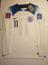 Marcus Rashford England 2022 World Cup Match Slim Home Long Sleeve Soccer Jersey - £95.90 GBP