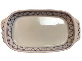 Small decorative casserole dish white with blue pattern - £6.39 GBP