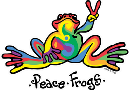 Enjoy It Peace Frogs Multi-Color Peace Frogs Car Sticker, Outdoor Rated Vinyl St - £8.81 GBP