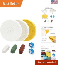 Versatile 8-Inch Buffing Wheels Set with Non-Woven Wraps for Smooth Fini... - $42.00