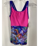 Motionwear Gymnastics Cami Bow Back Biketard, Pink/Mult Size L Child (10... - $19.53 CAD