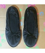 Black Satin Slippers Medium 6.5 - 7.5 - $8.99