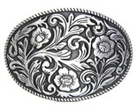 Western Floral Design Belt Buckle Metal BU93 - £7.82 GBP