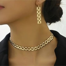 18K Gold Plated Boho-Chic Necklace and Earrings Set - £21.97 GBP