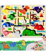 IOOZ Magnetic Color &amp; Number Maze Montessori Wooden Dinosaur Puzzle Toy - $317.51 MXN