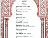 Tanger Hotel Dinner Menu Tangiers Morocco 1964 - $17.80