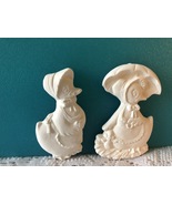 A2 - 2 Lady Ducks Magnets Ceramic Bisque Ready-to-Paint, Unpainted, You Paint - $2.25