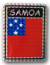 K&#39;s Novelties Samoa Country Flag Reflective Decal Bumper Sticker - £2.26 GBP