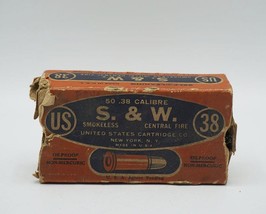 US Smith &amp; Wesson .38 Cal Smokeless Cartridge Empty Box - £15.77 GBP