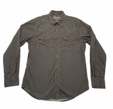 Wrangler Retro Premium Metal Snap Long Sleeve Shirt Cactus Print Brown Western L - £22.95 GBP