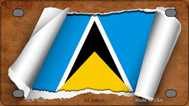 St Lucia Flag Scroll Novelty Mini Metal License Plate Tag - £11.70 GBP