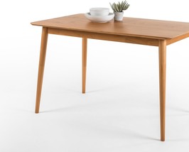 Zinus Jen 47 Inch Solid Wood Kitchen Table, Simple Assembly, Natural - £213.39 GBP