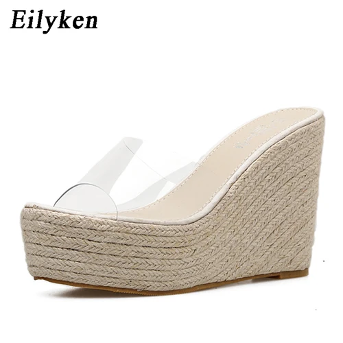 Eilyken 2024 New  Fashion PVC Jelly Wees Platform Women&#39;s Slippers Sandals Casua - £63.35 GBP