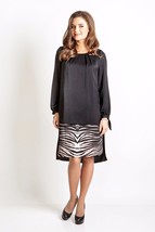Dress Cocktail Contrast Party Elegant Long Sleeve Made In Europe S M L Xl 2XL - £63.07 GBP