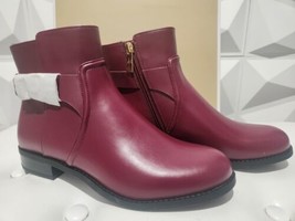 Michael Michael Kors Womens CARMEN Flat Leather Booties Mulberry Size 7.5 - £58.36 GBP