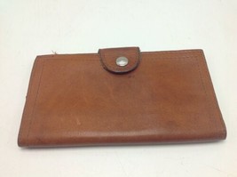 Wallet Checkbook Brown Leather  Clutch Uruguay South American Tan Vintage - £21.84 GBP