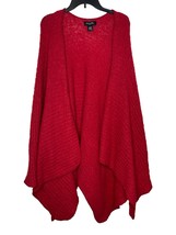 Marcus Adler Women&#39;s Sweater Poncho Open Front Shimmer Cardigan Red One ... - £20.39 GBP