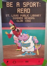 St. Louis Cardinals Fredbird Library Summer Reading Club 1992 Be a Sport Poster - £14.17 GBP