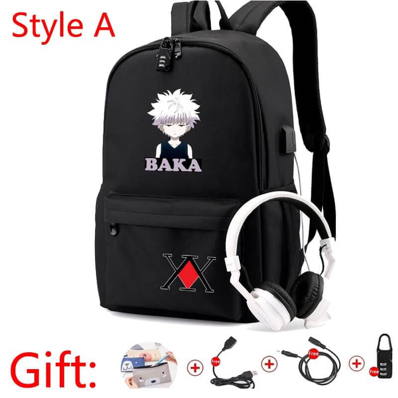 Anime X Backpack USB Charging Boy Girl School Backpack Students Bag Teenagers Tr - £42.68 GBP