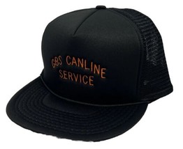 Vintage GBS Canline Service Hat Cap Snap Back Black Mesh Trucker Rope TI Mens - £15.65 GBP