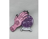Bad Witch Hand On Crystal Ball Halloween Girl Empower Pin 1&quot; - £19.46 GBP