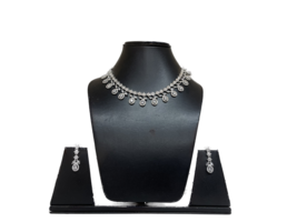 Jewelry Set Earrings Women Necklace AD Cubic Drop Fashion Wedding Zirconia Stud - £12.32 GBP