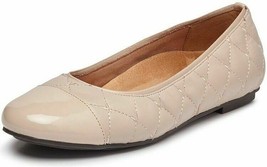 Vionic Orthaheel Spark Desiree Quilted Leather/Patent Leather Ballet Fla... - $68.00