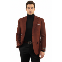 Men's Zacchi Sport Coat Patch Elbow Chenille Velveteen Bryan Rust 74529 image 5