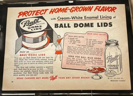 Vintage Ball Dome Cannings Lids Vintage Print Ad 1950s Apple Butter Recipe - $11.89