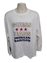 Vtg 1995 Guess Jeans American Tradition Adult Large White Long Sleeve TShirt - £28.41 GBP