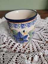 Polish Pottery Unikat 12 Oz. Mug - Flowers Signed - £33.84 GBP