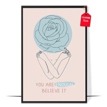 You Are Enough Poster Mental Health Poster Positive Inspirational Quote Print Wa - £12.75 GBP