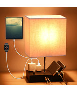 Modern Dimmable Table Desk Room Bedside Lamp w/ Dual USB Ports &amp; Power O... - £58.51 GBP