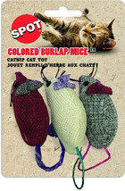 Spot Colored Burlap Mice Catnip Cat Toy 36 count (12 x 3 ct) Spot Colore... - £43.56 GBP