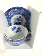 Spode Blue Room Collection Floral Blue Tea Cup Saucer Set New In Original Box - £22.97 GBP
