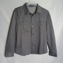 Zara Shirt Jacket Mens USA Large Dark Gray Knit Snap Button Outdoor Cabi... - $25.70