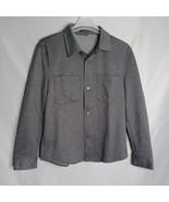Zara Shirt Jacket Mens USA Large Dark Gray Knit Snap Button Outdoor Cabi... - $488.47 MXN