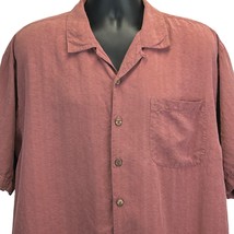 Tommy Bahama Silk Hawaiian Button Front Camp Shirt X-Large Red Short Sleeve Mens - £15.02 GBP