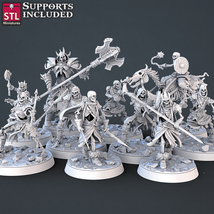 3D Printed STL Miniatures Skeletons Set 28mm - 32mm War Gaming D&amp;D - $8.81+